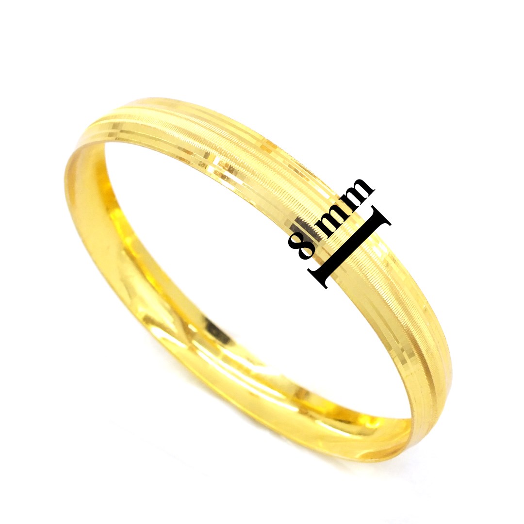 İmitasyon Sahte Bilezik 0.8 cm Dik Çizgili - BLZ-3052