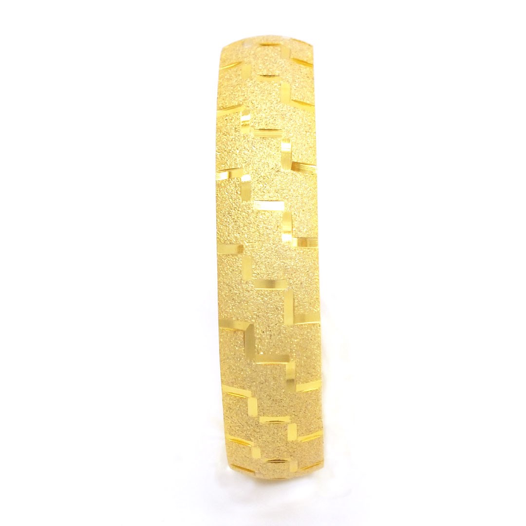 BZ Altın Kaplama 15 mm Desenli Simli Bilezik BLZ-3043