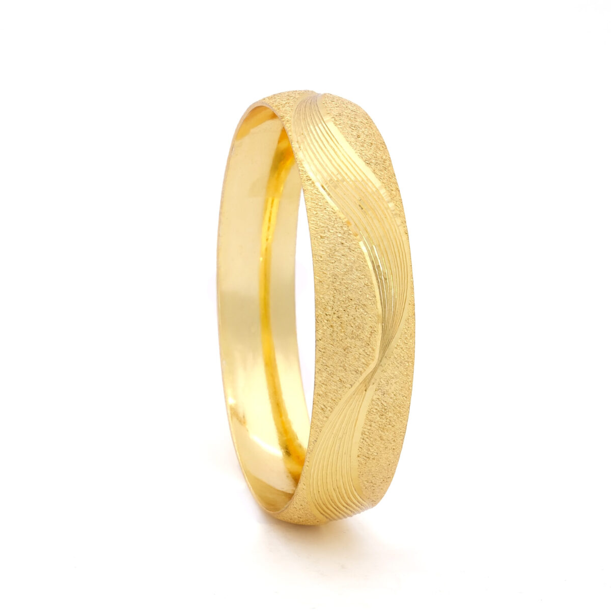 İmitasyon Altın Kaplama Bilezik 1.5 CM Dalgalı Simli BLZ-3054