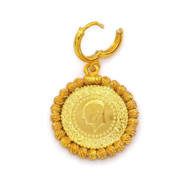 Alternative view of Altın Kaplama Dorikalı Çeyrekli Küpe UNK-823